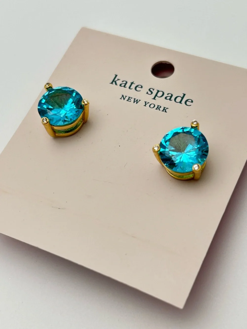 Kate Spade Rise and Shine Blue Crystal Earrings NWT